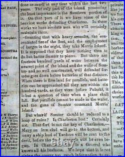 BATTLE OF GETTYSBURG Pennsylvania CONFEDERATE Account 1863 Civil War Newspaper