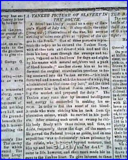 BATTLE OF GETTYSBURG Pennsylvania CONFEDERATE Account 1863 Civil War Newspaper