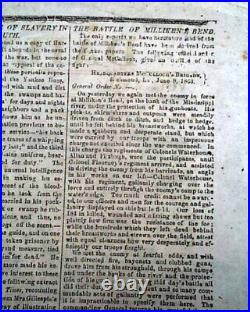 BATTLE OF GETTYSBURG Pennsylvania CONFEDERATE Account 1863 Civil War Newspaper