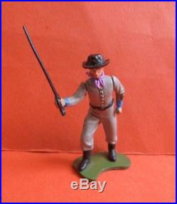 BRITAINS SWOPPET CONFEDERATE AMERICAN CIVIL WAR TOY SOLDIERS X6 & CANNON 1960s