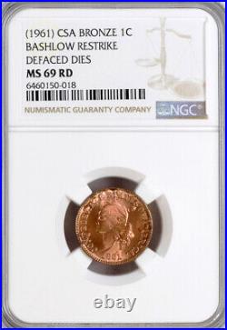 Bashlow Restrike 1861 Confederate Cent in Copper, MS69 NGC, CSA Civil War Token