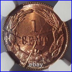 Bashlow Restrike 1861 Confederate Cent in Copper, MS69 NGC, CSA Civil War Token