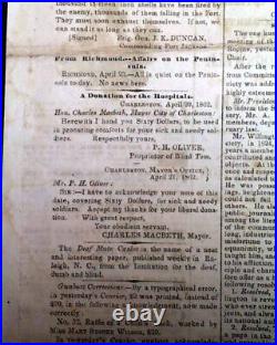 Battle of Shiloh with P. G. T. Beauregard's Applause 1862 Confederate Newspaper