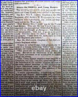 Battle of Shiloh with P. G. T. Beauregard's Applause 1862 Confederate Newspaper