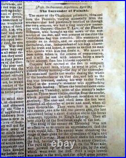 Battle of Shiloh with P. G. T. Beauregard's Applause 1862 Confederate Newspaper