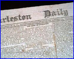 Best Second Battle of Charleston Harbor Civil War Confederate 1863 SC Newspaper