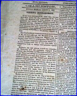 Best Second Battle of Charleston Harbor Civil War Confederate 1863 SC Newspaper