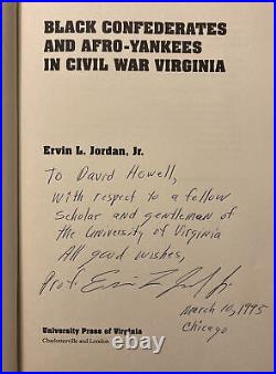 Black Confederates Afro-Yankees Civil War Virginia Jordan SIGNED 1st Ed HC Book
