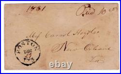 Boston TX (Bowie 1843/1991) Confederate Civil War Paid 10cts to New Orleans