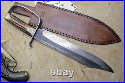 Bowie Knife D-guar Saber CIVIL War Secession Confederate Army Carbon Forged