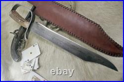 Bowie Knife D-guard Saber CIVIL War Secession Confederate Army Carbon Forged
