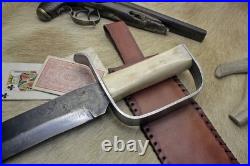 Bowie Knife D-guard Saber CIVIL War Secession Confederate Army Carbon Forged