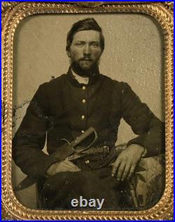 Bowie Knife D-guard Saber CIVIL War Secession Confederate Army Carbon Forged Bowie Knife D-guard Saber CIVIL War Secession Confederate Army Carbon Forged