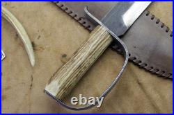 Bowie Knife D-guard Saber CIVIL War Secession Confederate Army Carbon Forged