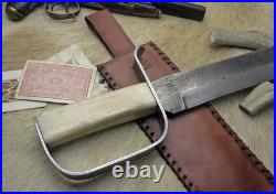 Bowie Knife D-guard Saber CIVIL War Secession Confederate Army Carbon Forged