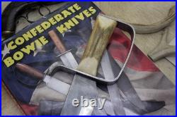 Bowie Knife D-guard Saber CIVIL War Secession Confederate Army Carbon Forged