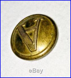 Brass Confederate Artillery A Button Original HTF Military Civil War Period RARE