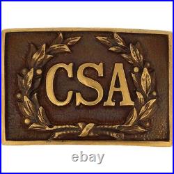 Brass Cs Csa Civil War Confederate States Army Military NOS Vintage Belt Buckle