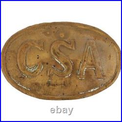 Brass Cs Csa Civil War Confederate States Army Military Vintage Belt Buckle