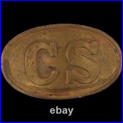 Brass Cs Csa Civil War Confederate States Cs Plate For Cartridge Box Vintage