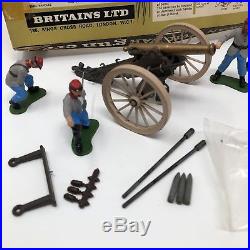 Britains Confederate American Civil War 12 Pounder Gun & Crewithbox & Parrot Shell