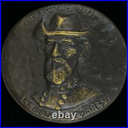 Bronze Nathan Bedford Forrest Confederate Civil War General Vintage Belt Buckle