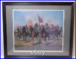 Bruce Marshall Historic CIVIL War Confederate Courage Signed Framed Art Print