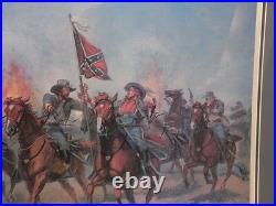 Bruce Marshall Historic CIVIL War Confederate Courage Signed Framed Art Print