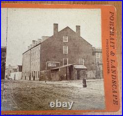 CASTLE THUNDER Confederate Prison Civil War Stereoview Card Richmond Virginia