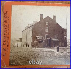CASTLE THUNDER Confederate Prison Civil War Stereoview Card Richmond Virginia