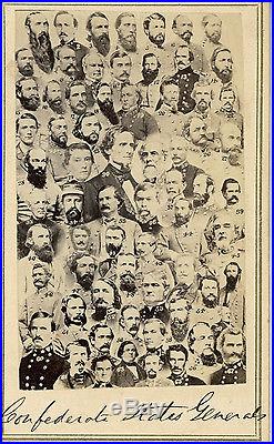 CDV Montage of Southern States Generals Civil War Confederate