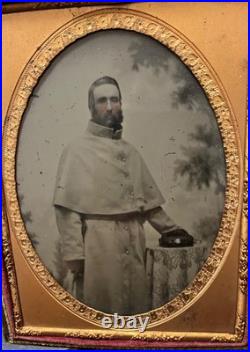 CIVIL WAR AMBROTYPE half size image of a confederate soldier