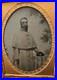 CIVIL WAR AMBROTYPE half size image of a confederate soldier