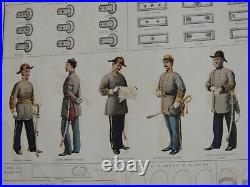 CIVIL WAR ATLAS 1895- Lithograph Plate #172 Union and Confederate Uniforms