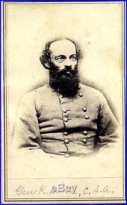 CIVIL War C. S. A. Confederate Cavalry General Kirby Smith CDV Photograph 1864