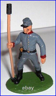 CIVIL WAR CONFEDERATE 3 GUN EARTHEN FORT SECTION WithCANNON & CREWS 54MM BY BARZSO