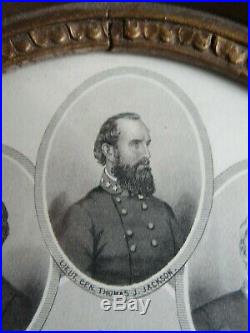 CIVIL WAR CONFEDERATE GENERALS WITH R. E. LEE AND JACKSON ENGRAVING 1860's