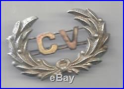 CIVIL War Confederate Vets Early Hat Wreath With CV In Center Pin Back