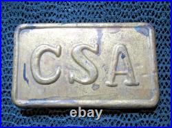 CIVIL WAR CSA CONFEDERATE DESIGN BRASS LEAD BELT BUCKLE! VINTAGE! RARE! 1970s