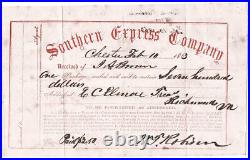 CIVIL WAR Confederate Treasurer 1863 $7,000 Southern Express Co. Receipt