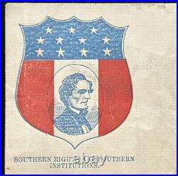 CIVIL WAR Cover CONFEDERATE THEME SOUTHERN RIGHTS & INSTITUTIONS RARE DESIGN