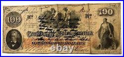 CIVIL WAR LOVE LETTER on Confederate 1862 $100 One Hundred Dollar Note