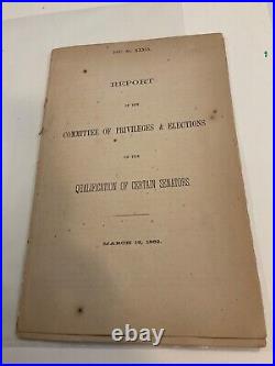 CIVIL War 1862 Confederate Congress Report Qualification Of Senators 1720