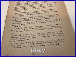 CIVIL War 1862 Confederate Congress Report Qualification Of Senators 1720