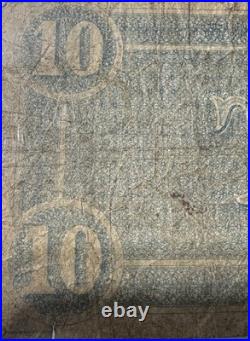 CIVIL War 1864 $10 Ten Dollars Richmond Confederate States Of America Note