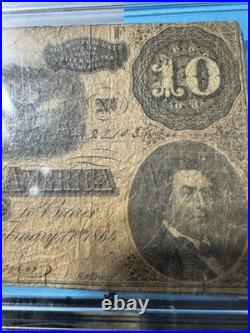 CIVIL War 1864 $10 Ten Dollars Richmond Confederate States Of America Note