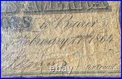 CIVIL War 1864 $10 Ten Dollars Richmond Confederate States Of America Note