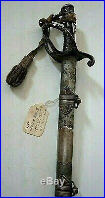 CIVIL War Captured Presentation Sword Captain 19th Michigan Used By Confederate