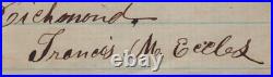 CIVIL War Confederate Autograph Letter Signed 07/09/1861