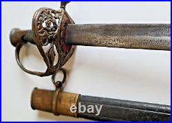 CIVIL War Confederate B Douglas Staff Foot Officer Sword Cs & Star On Guard